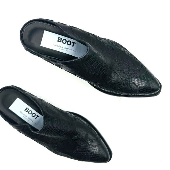 Golden Goose Santiago Western Black Mule Slip On Booties size 37 - Picture 12 of 16